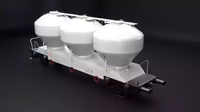 UGPPS Grain Hooper Railroad Car Low-poly 3D model 5