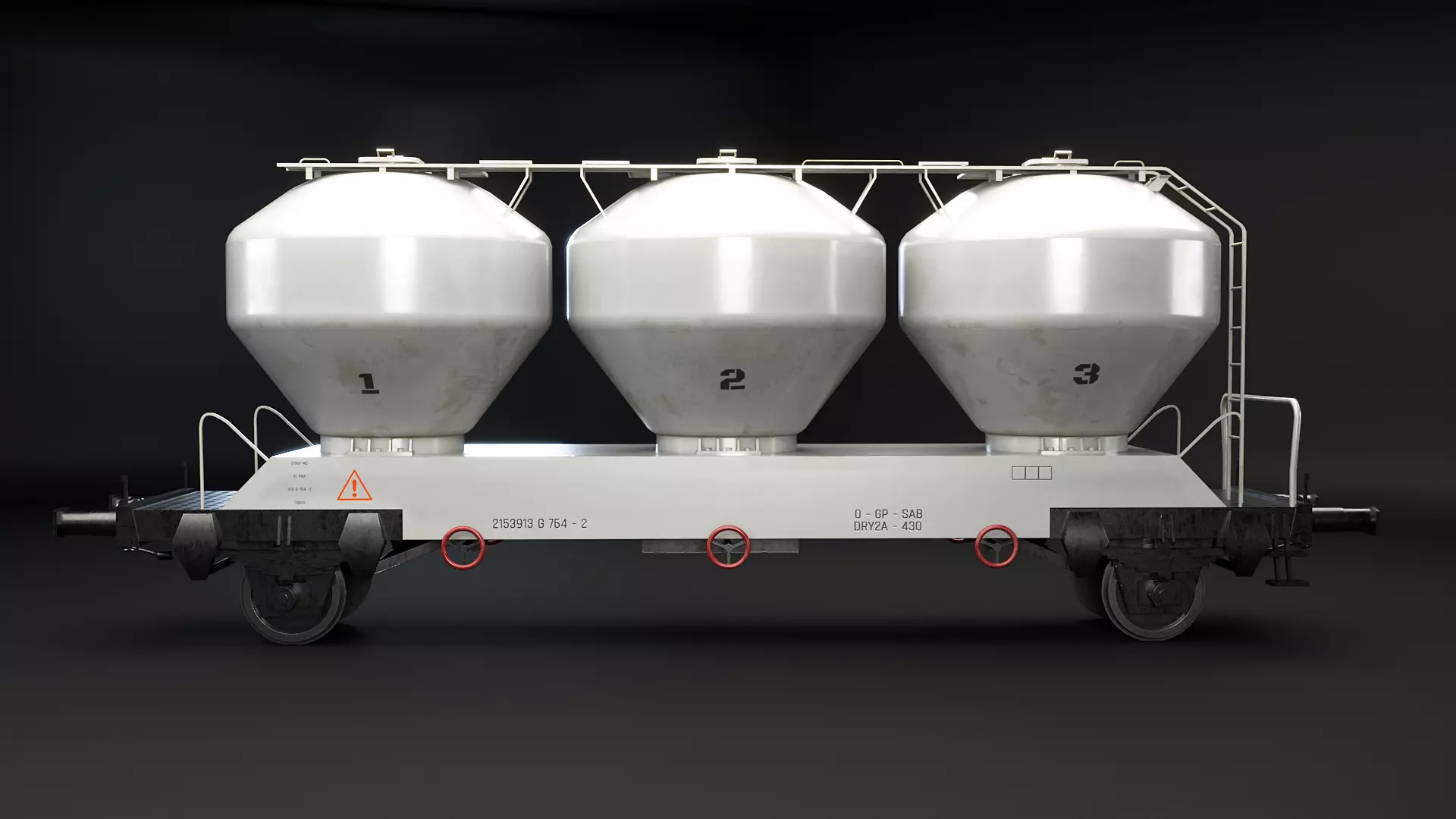 UGPPS Grain Hooper Railroad Car Low-poly 3D model