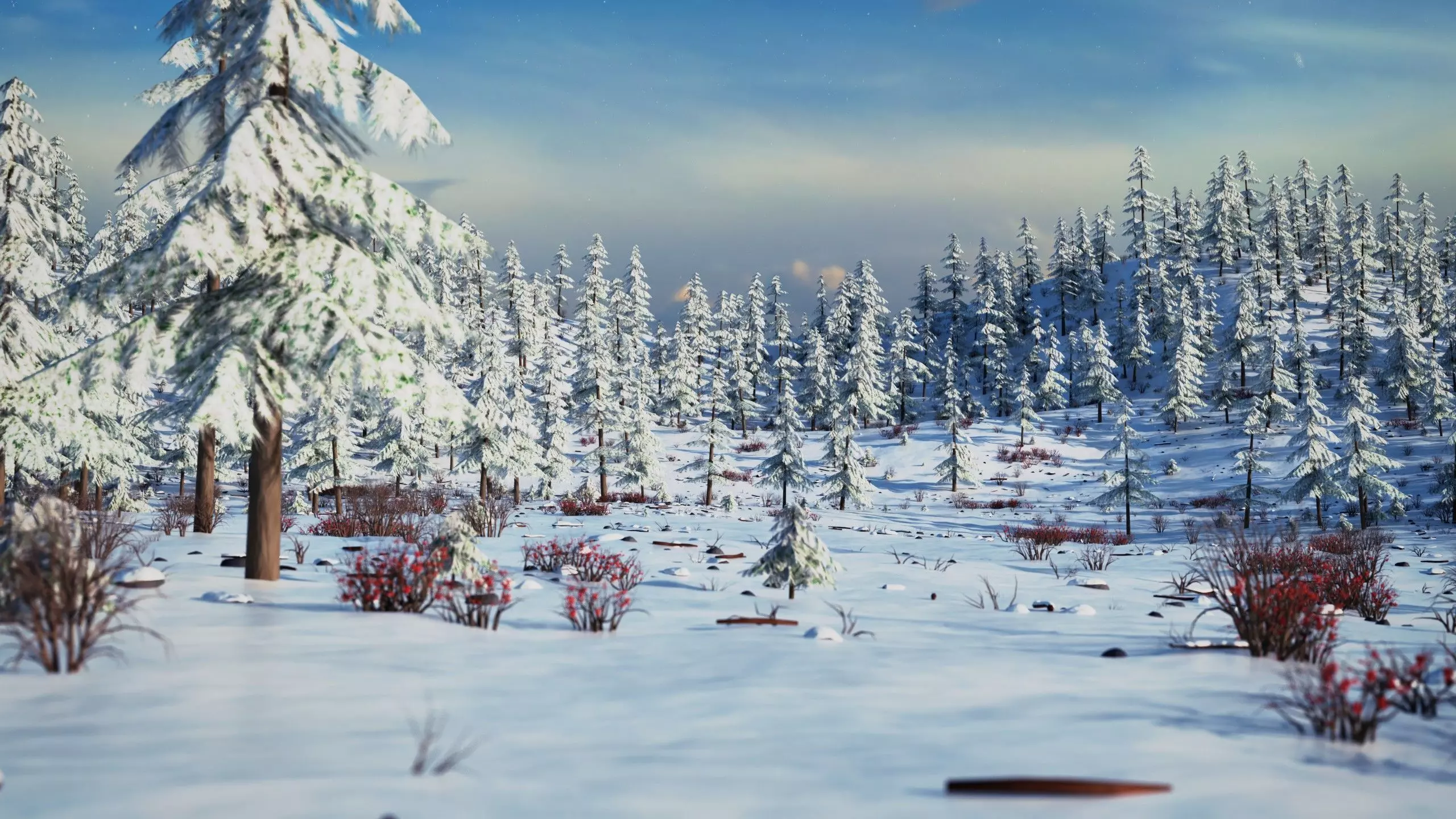 Winter Forest Environment 3D model