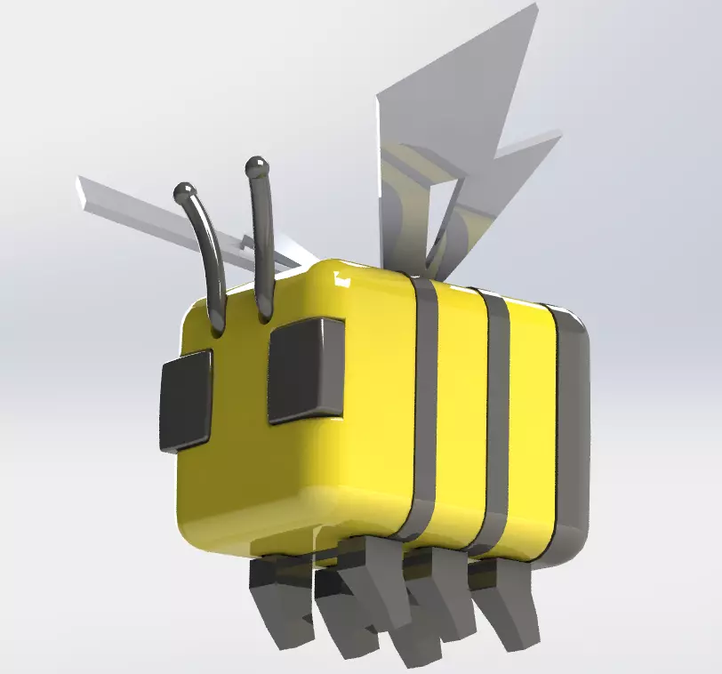 Minecraft-Inspired Stylized Blocky BEE 3D print model 3D print model