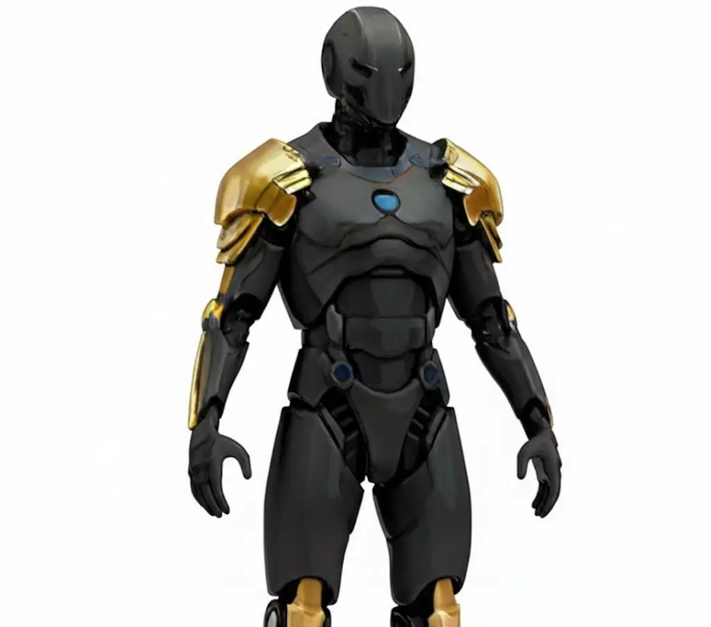 Sci-Fi Knight Robot Futuristic Cybernetic Warrior Character Low-poly 3D model