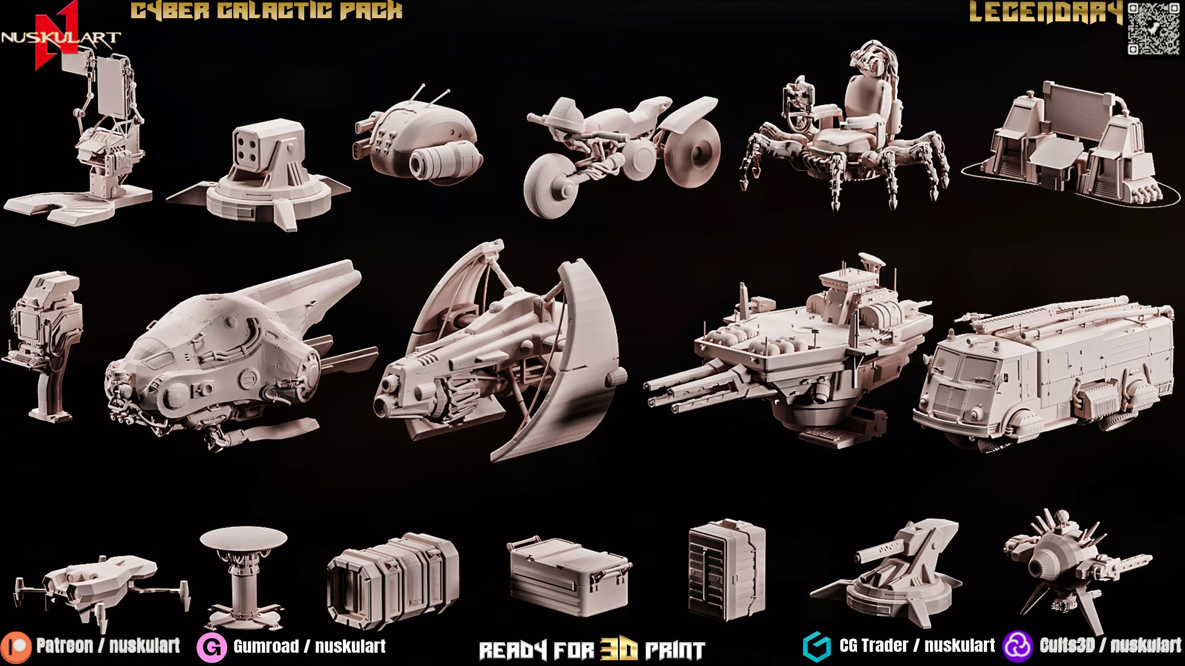 20 Different Galactic Space Pack STL Collection 3D print model