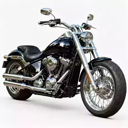 Classic American Heavy Cruiser Motorcycle 3D Model