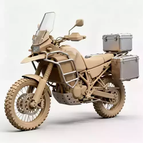 Rugged Desert Adventure Touring Motorcycle 3D Model