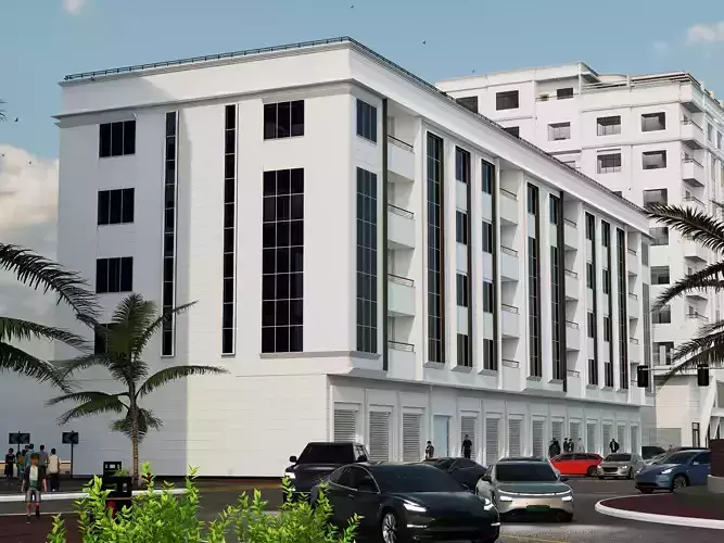 Office Building interior and exterior - REVIT PROJECT 3D model 5