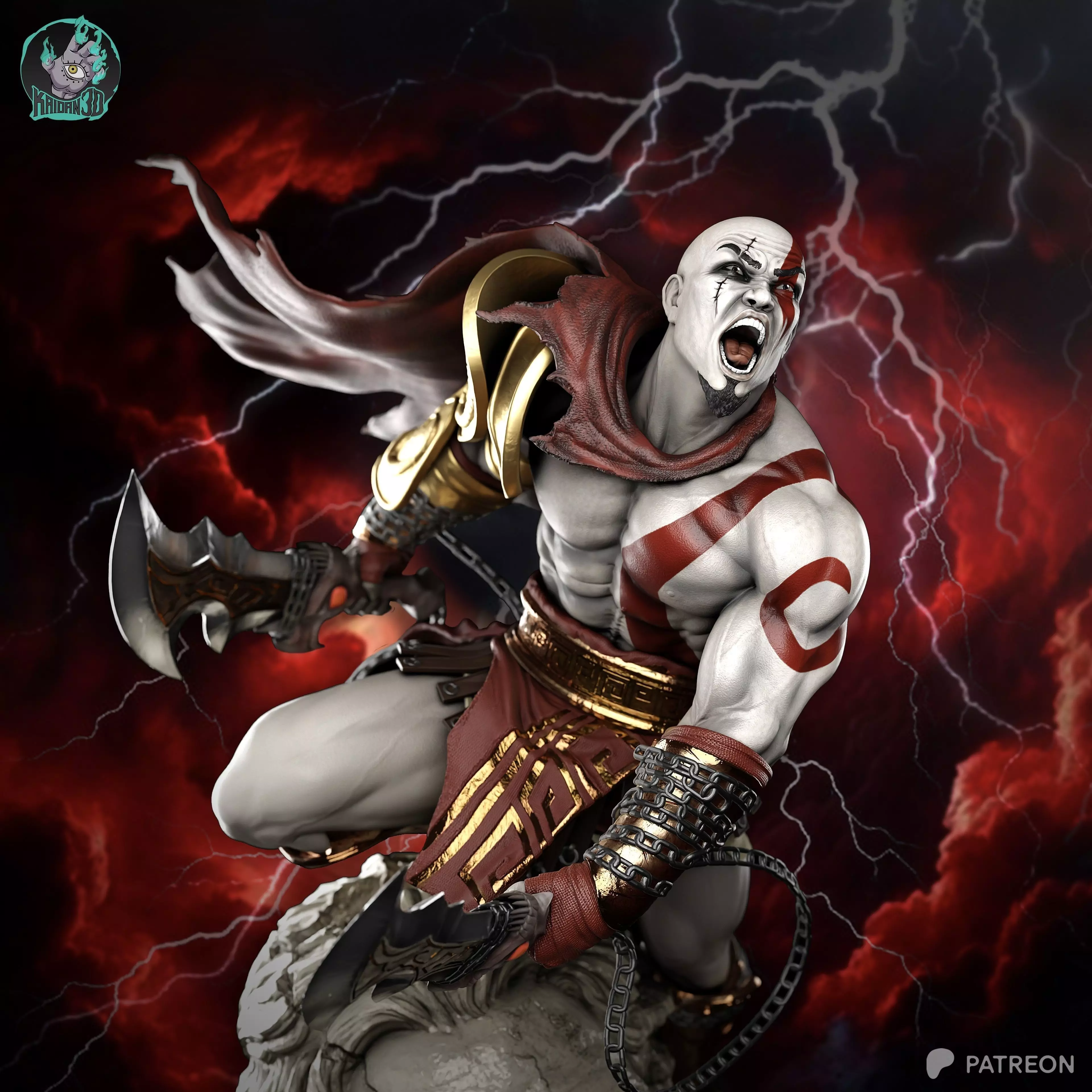 Kratos GOD OF WAR - STL Ready for 3D Printing 3D print model