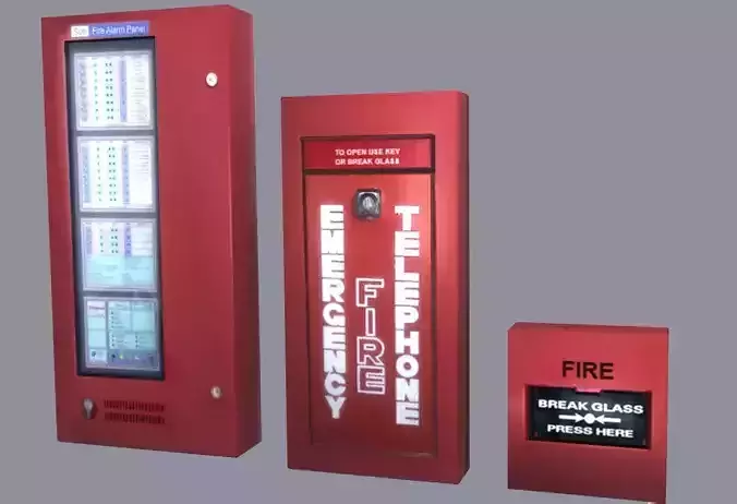 Fire Alarm System Low Poly