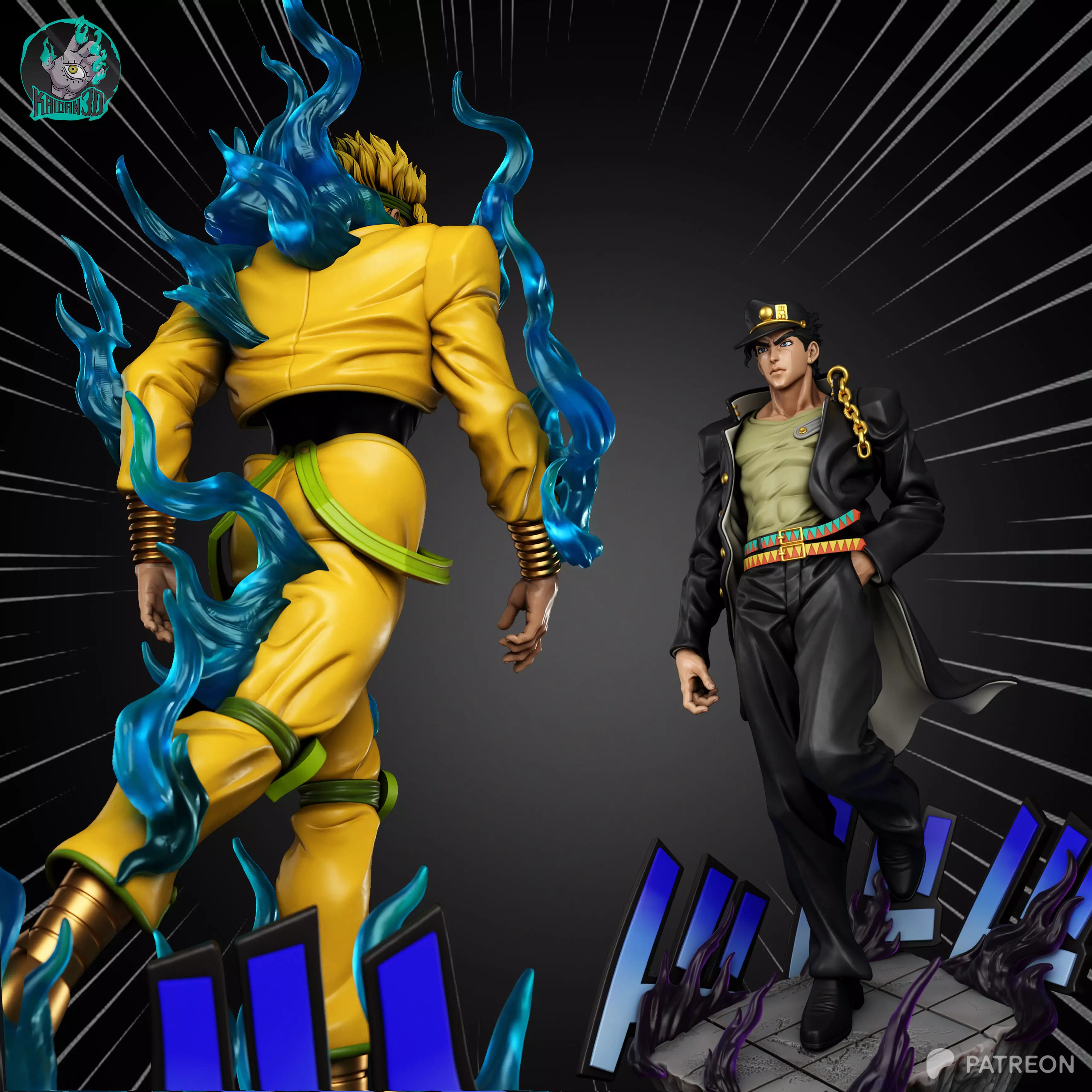 Jotaro vs DioJOJOS BIZARRE ADVENTURE- STL Ready for 3D Printing 3D print model