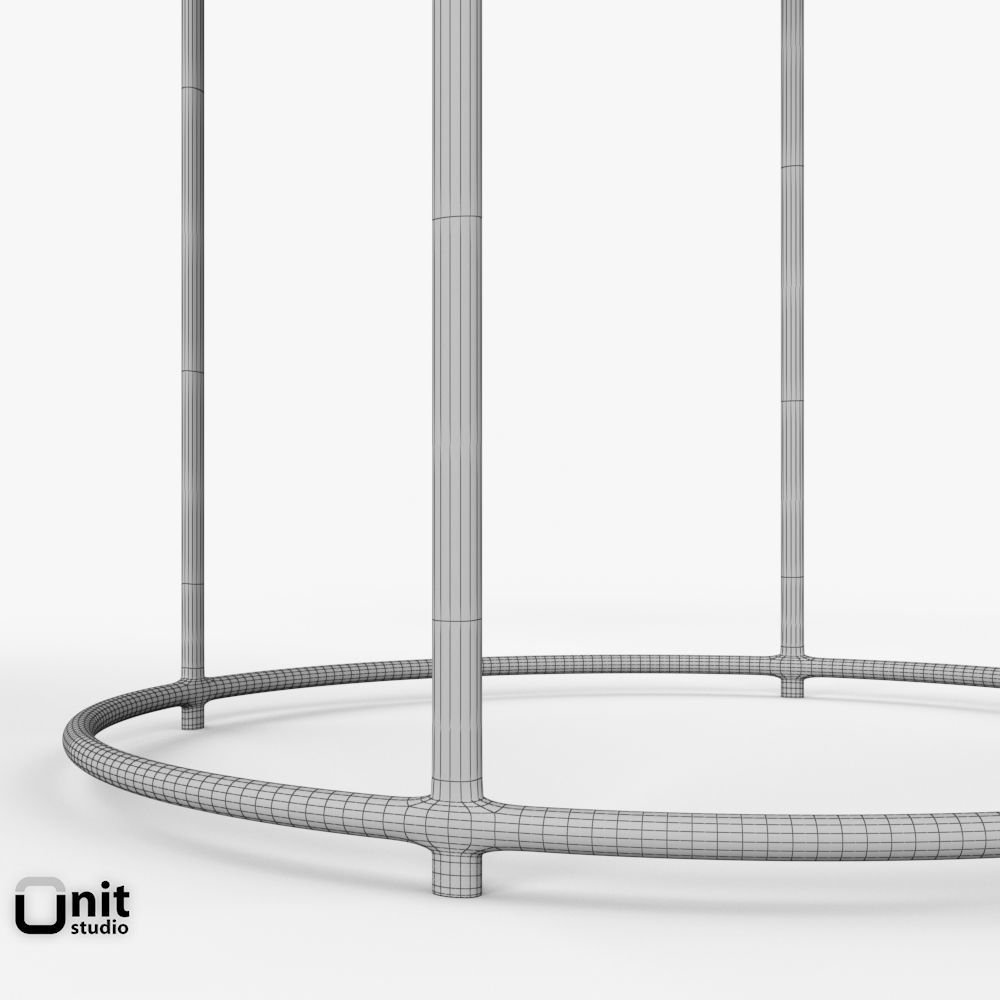 Mosaic Tiled Side Table by West Elm 3D model_9