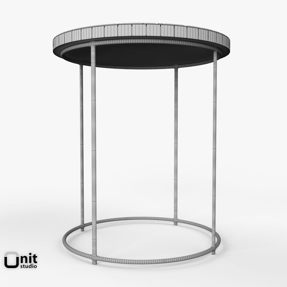 Mosaic Tiled Side Table by West Elm 3D model_7