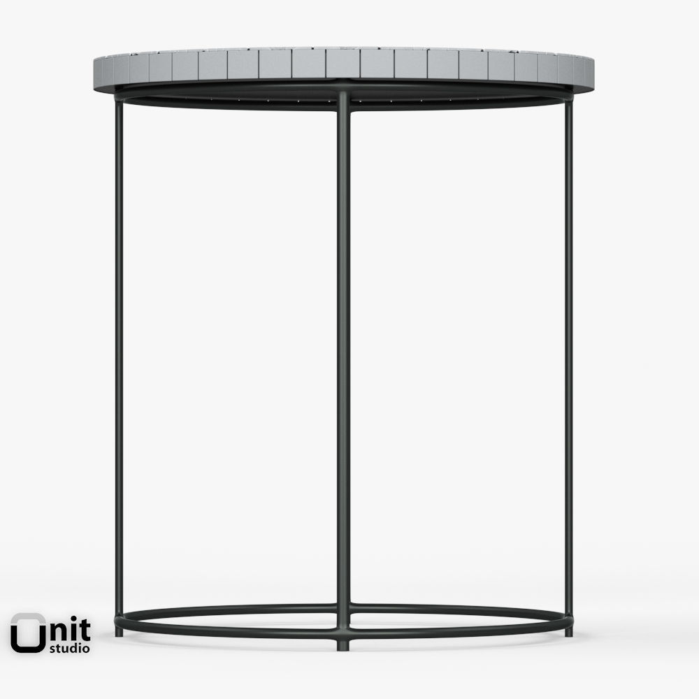 Mosaic Tiled Side Table by West Elm 3D model_5