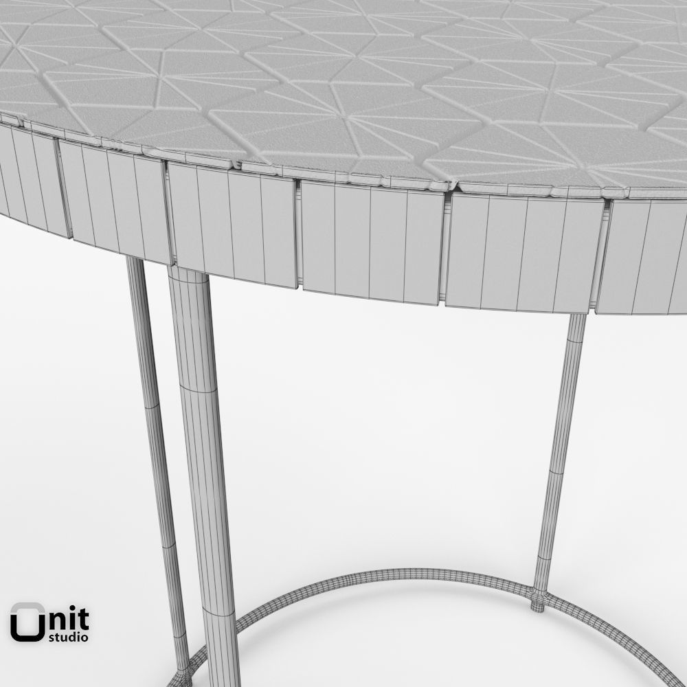 Mosaic Tiled Side Table by West Elm 3D model_8