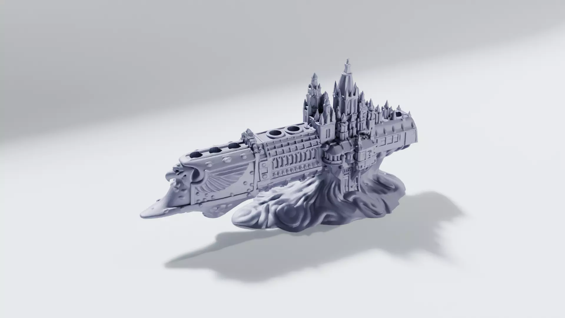 Gothic Warship Pen Holder STL Unscaled 3D print model