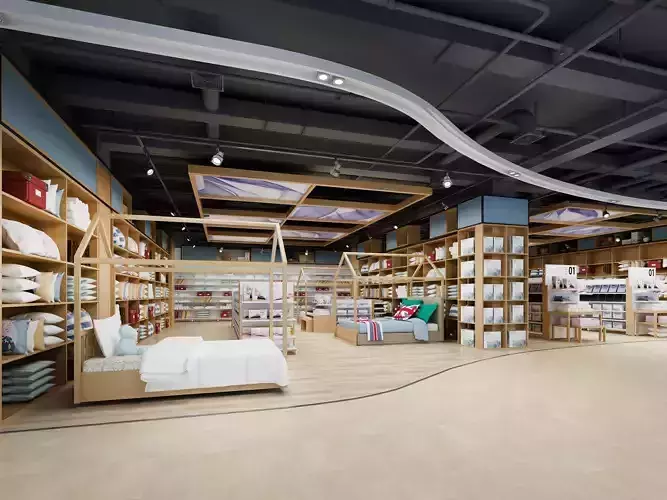 Bedding shop Low-poly 3D model