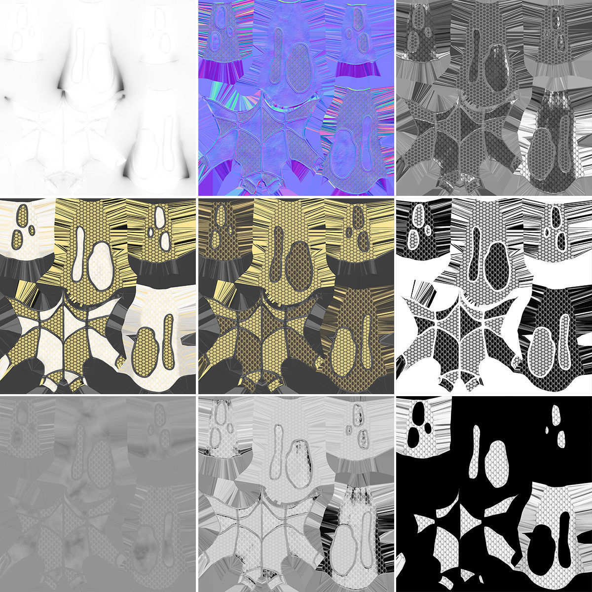 White and Gold Deluxe Catsuit Low-poly 3D model_2