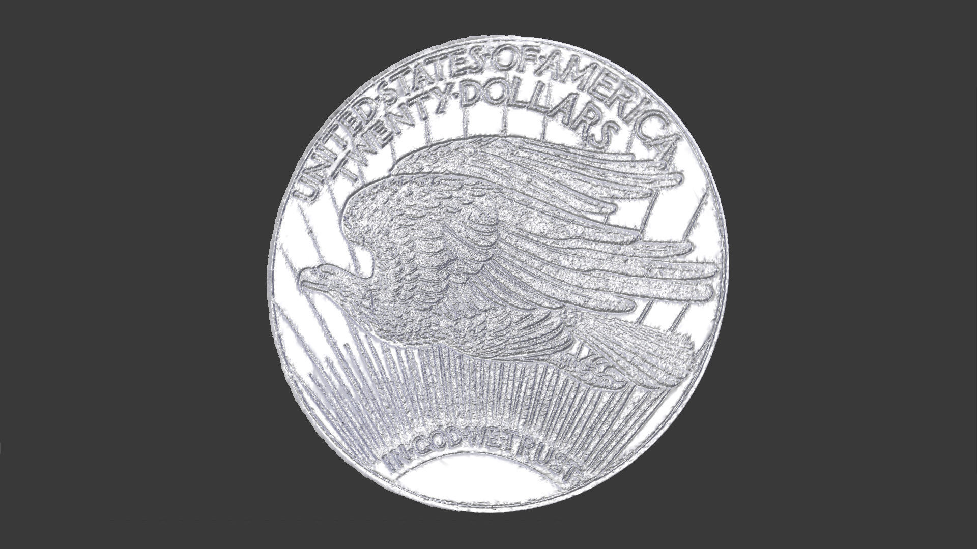 1933 Double Eagle US Coin 3D print model_3