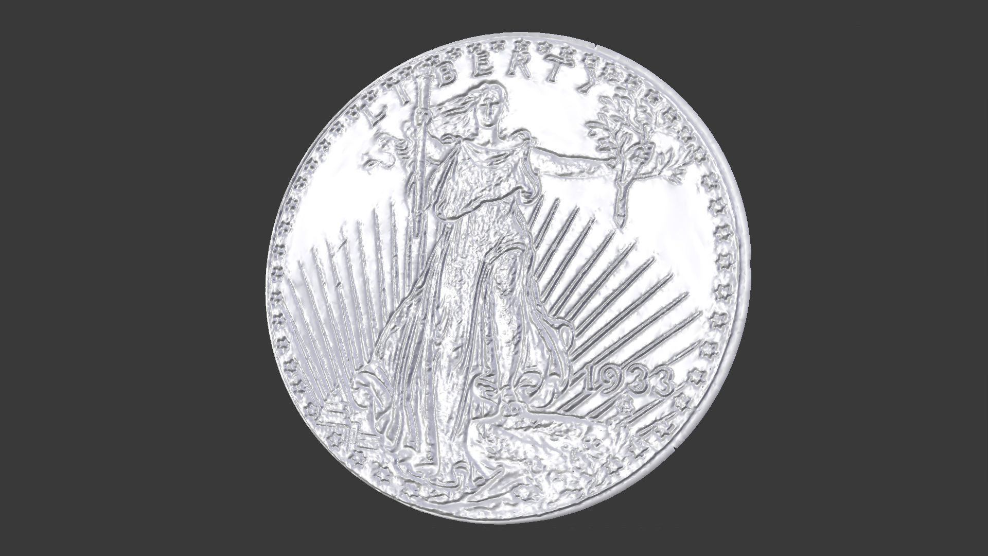 1933 Double Eagle US Coin 3D print model_2