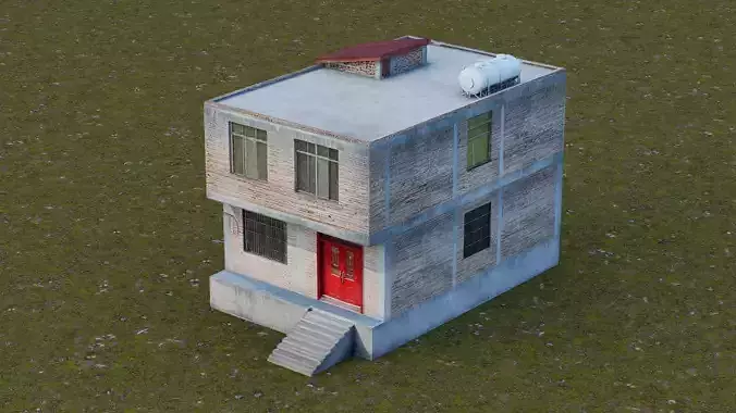 Rural Chinese Residential House Low-poly 3D model