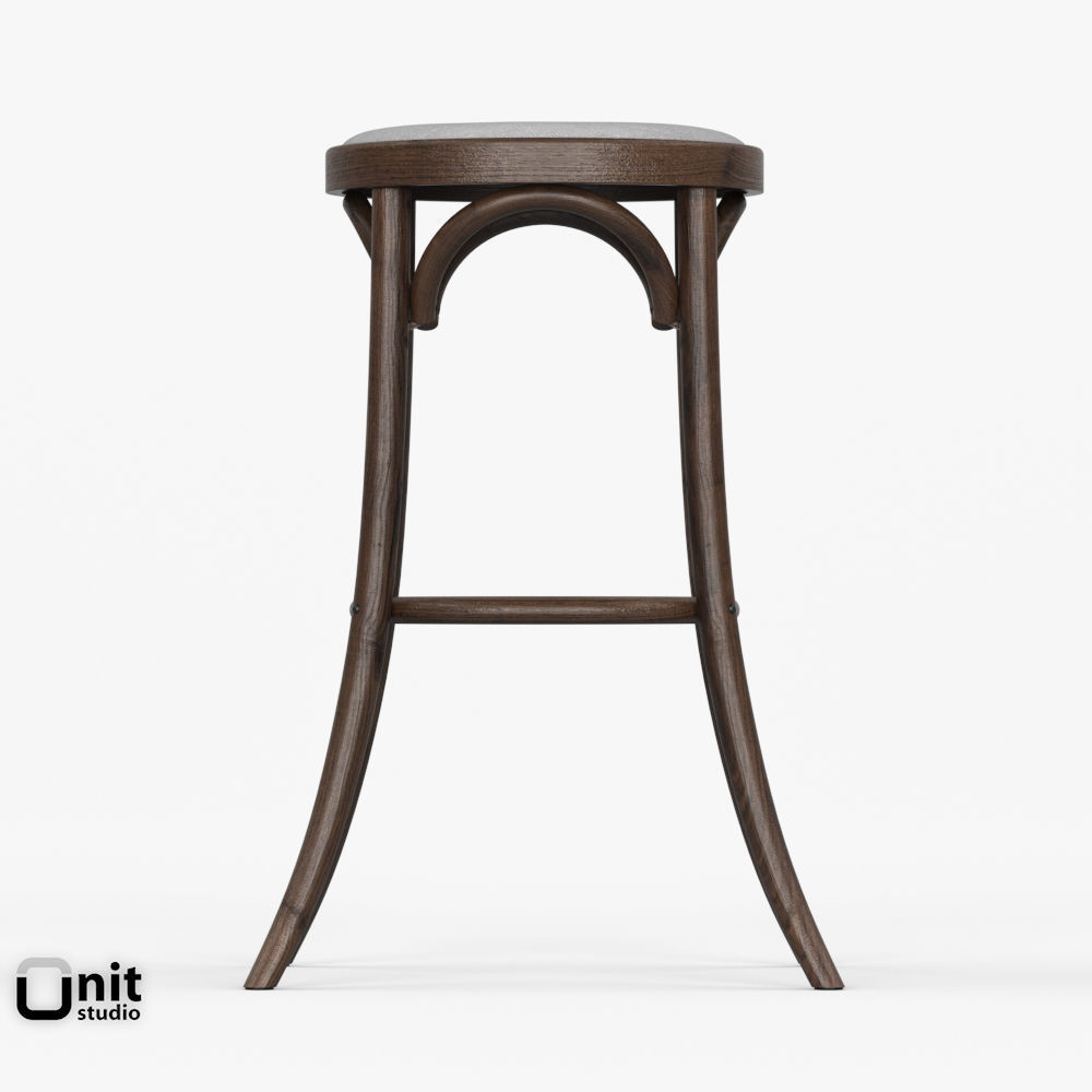 Madeleine Fabric Stool by Restoration Hadrware 3D model_5