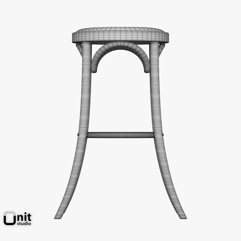 Madeleine Fabric Stool by Restoration Hadrware 3D model_7