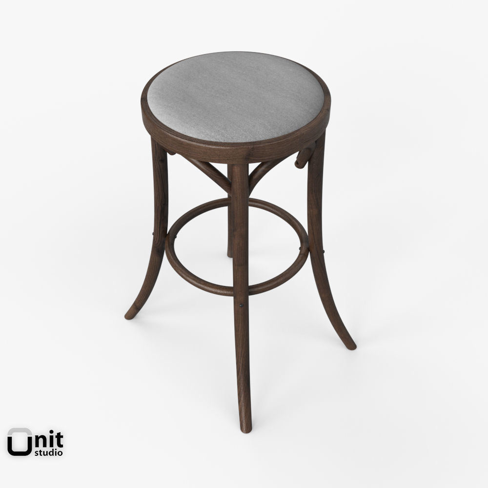 Madeleine Fabric Stool by Restoration Hadrware 3D model_3