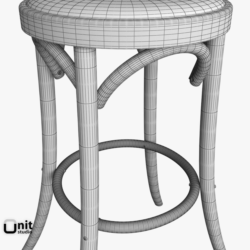 Madeleine Fabric Stool by Restoration Hadrware 3D model_9