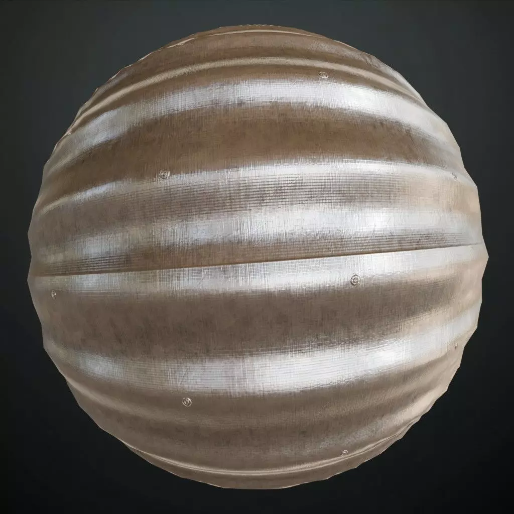 White Metal Corrugated PBR Seamless Texture