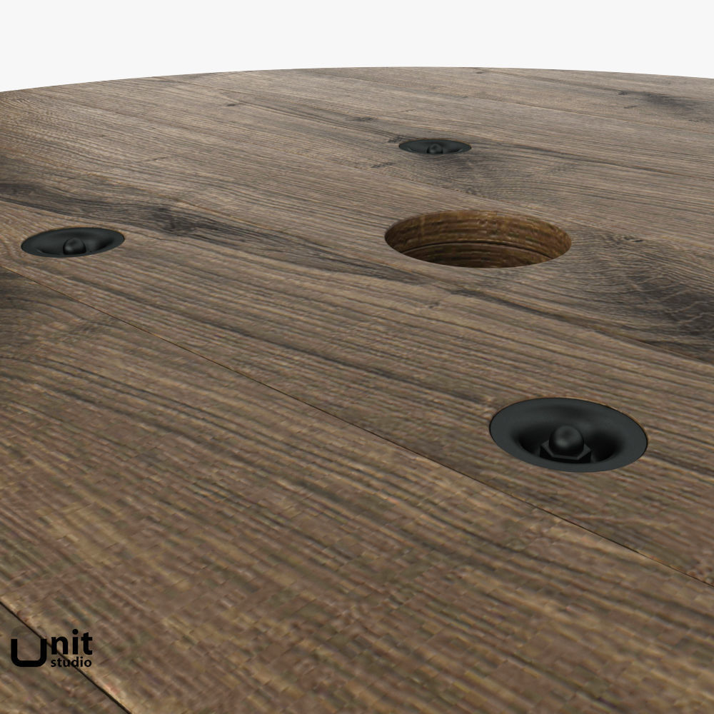 Wooden Reel 3D model_2