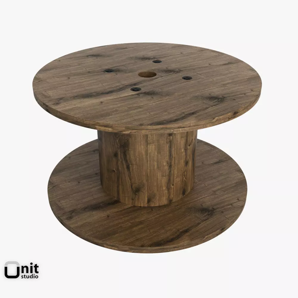 Wooden Reel 3D model_0