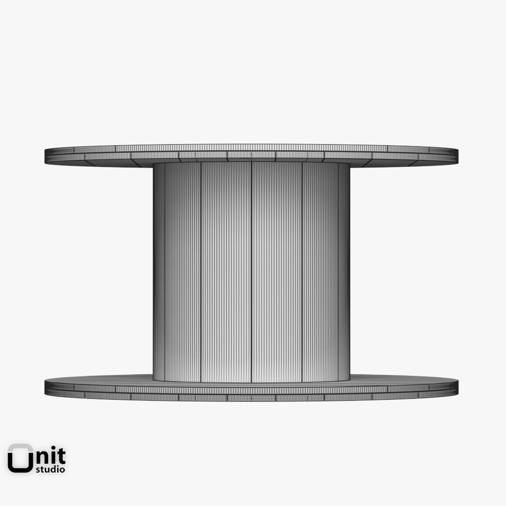 Wooden Reel 3D model_5