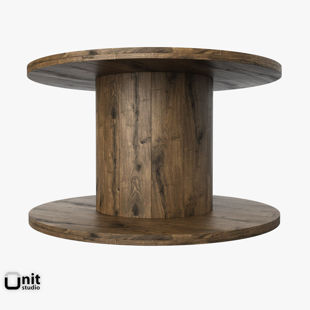 Wooden Reel 3D model_1