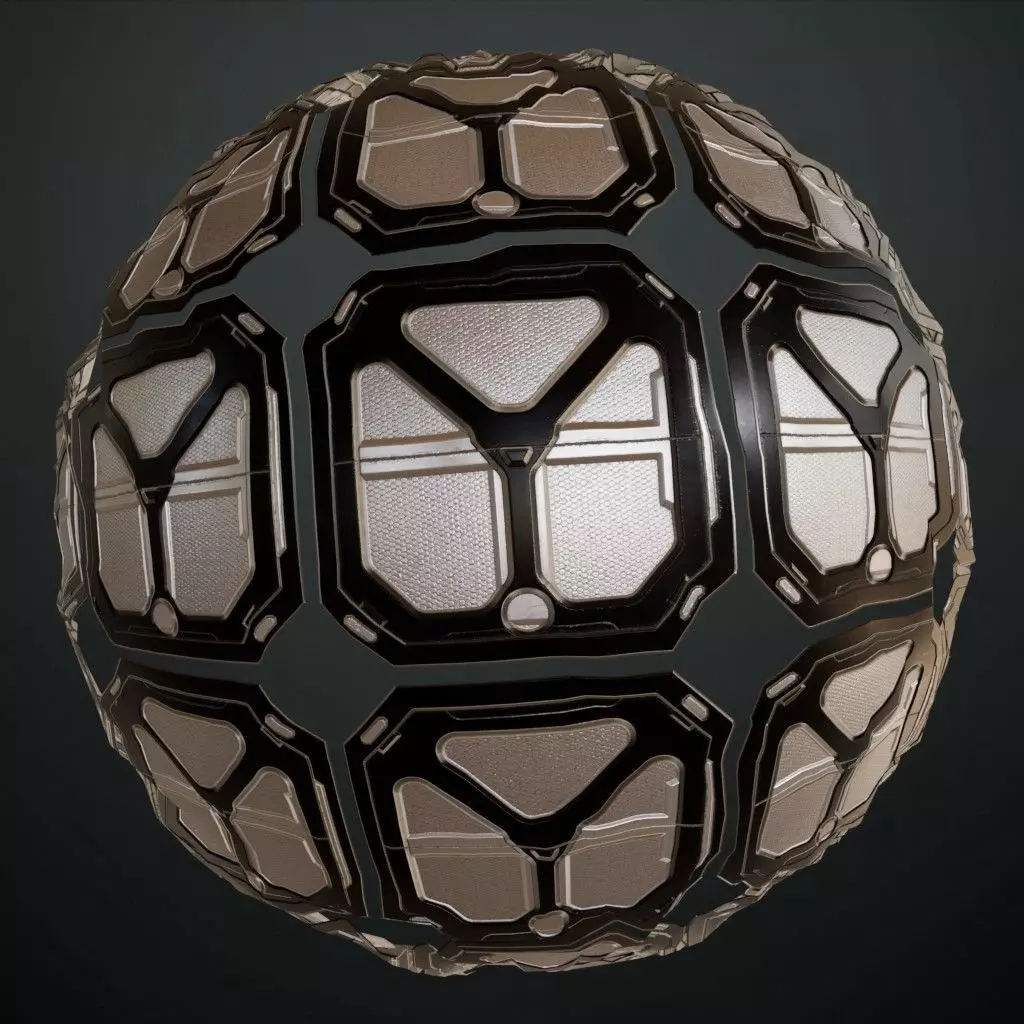 White Black Sci-fi Door Transparent PBR Seamless Texture