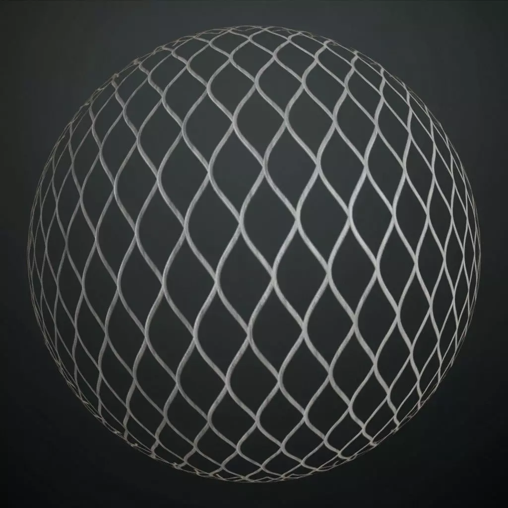 Wave Grille Metal Mesh PBR Seamless Texture