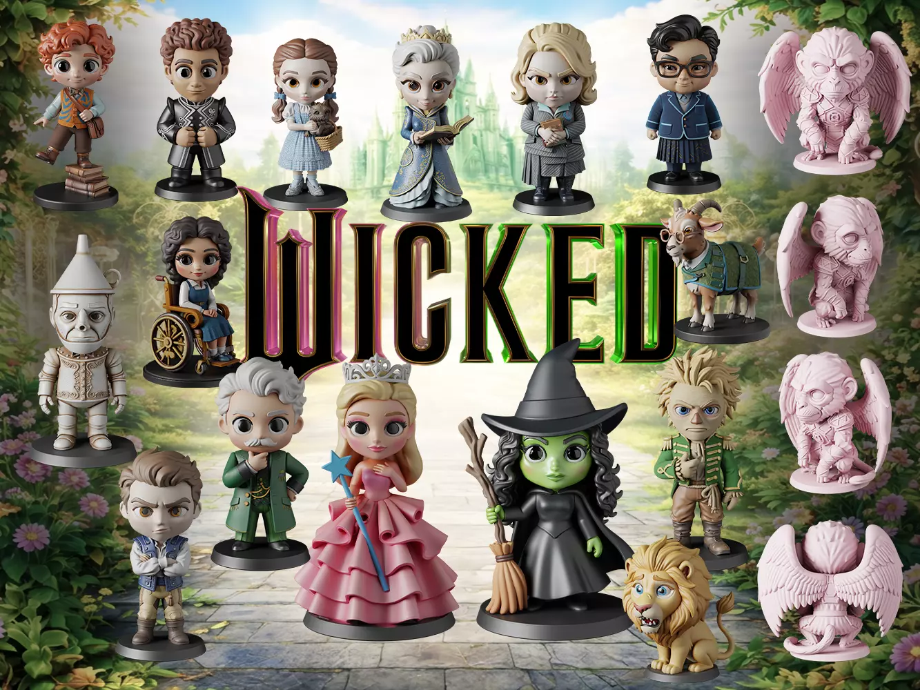 STL printable - Wicked 2 Characters - textured GLBs 3D print model