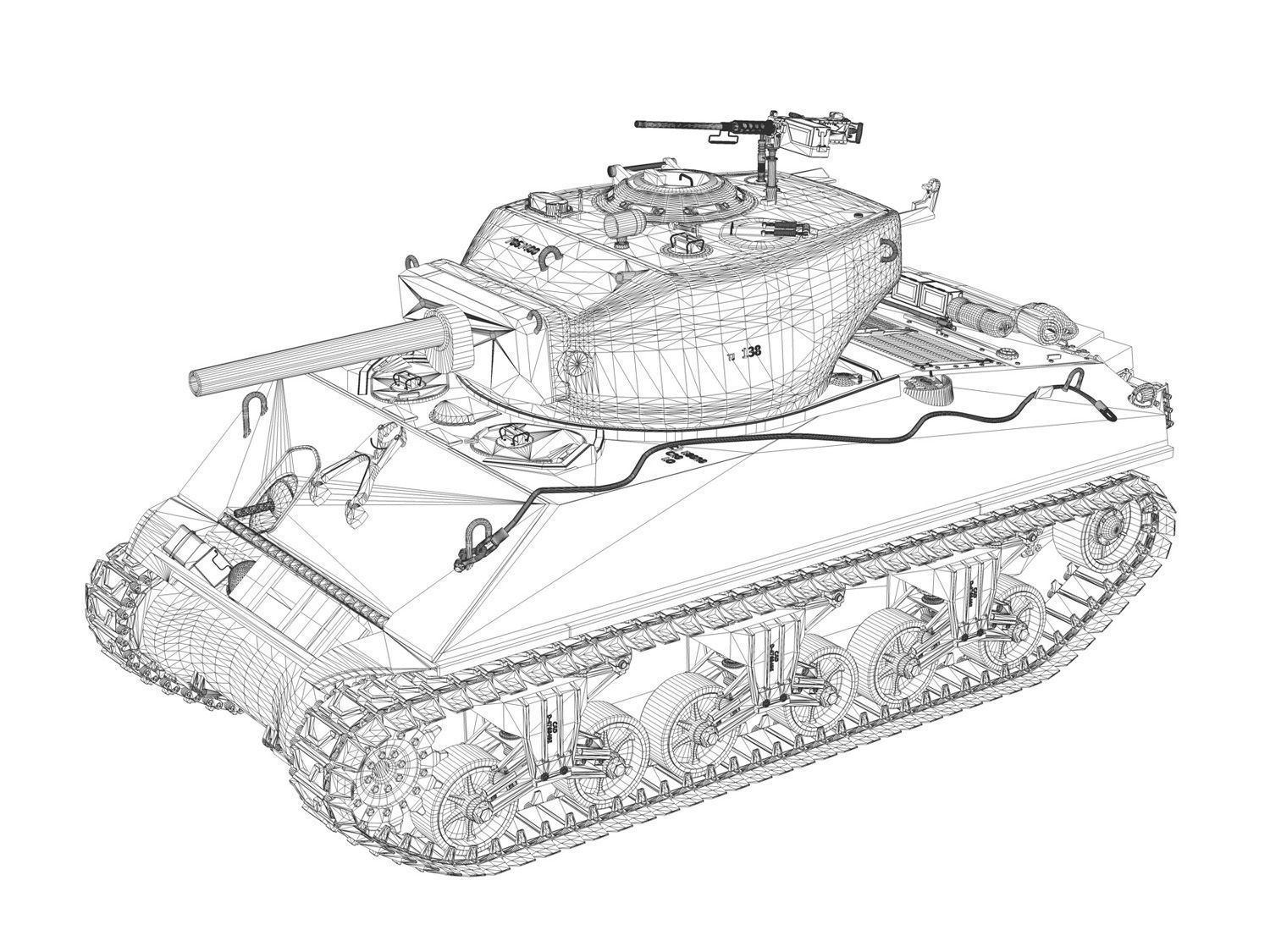 M4A3E2 - Sherman Jumbo - Lt Falgayrac 3D model_11