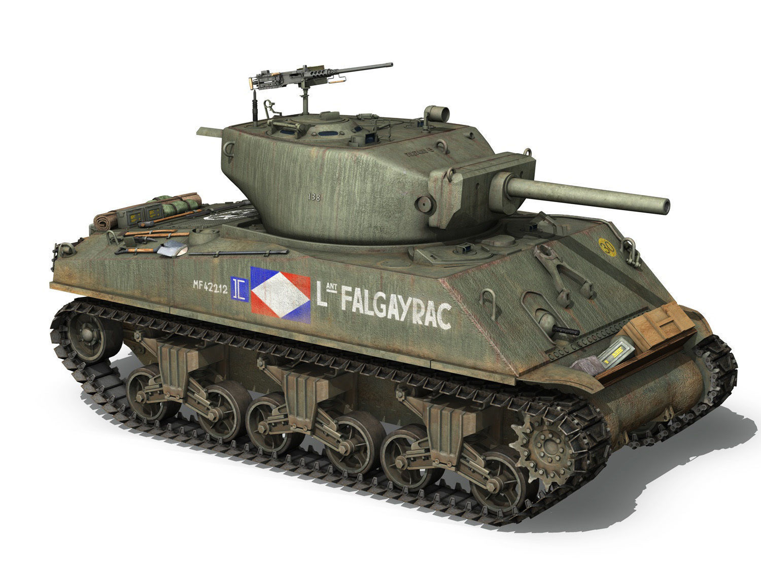 M4A3E2 - Sherman Jumbo - Lt Falgayrac 3D model_6
