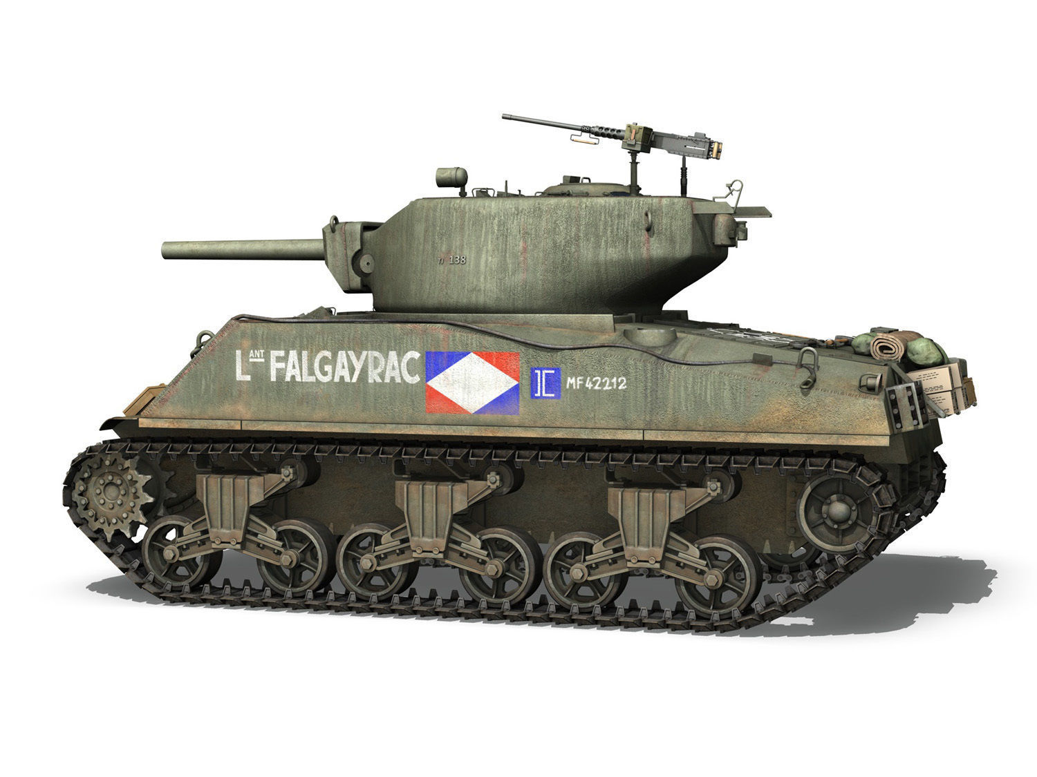 M4A3E2 - Sherman Jumbo - Lt Falgayrac 3D model_3
