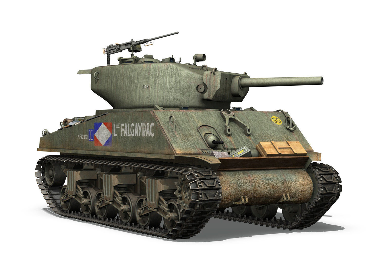 M4A3E2 - Sherman Jumbo - Lt Falgayrac 3D model_1