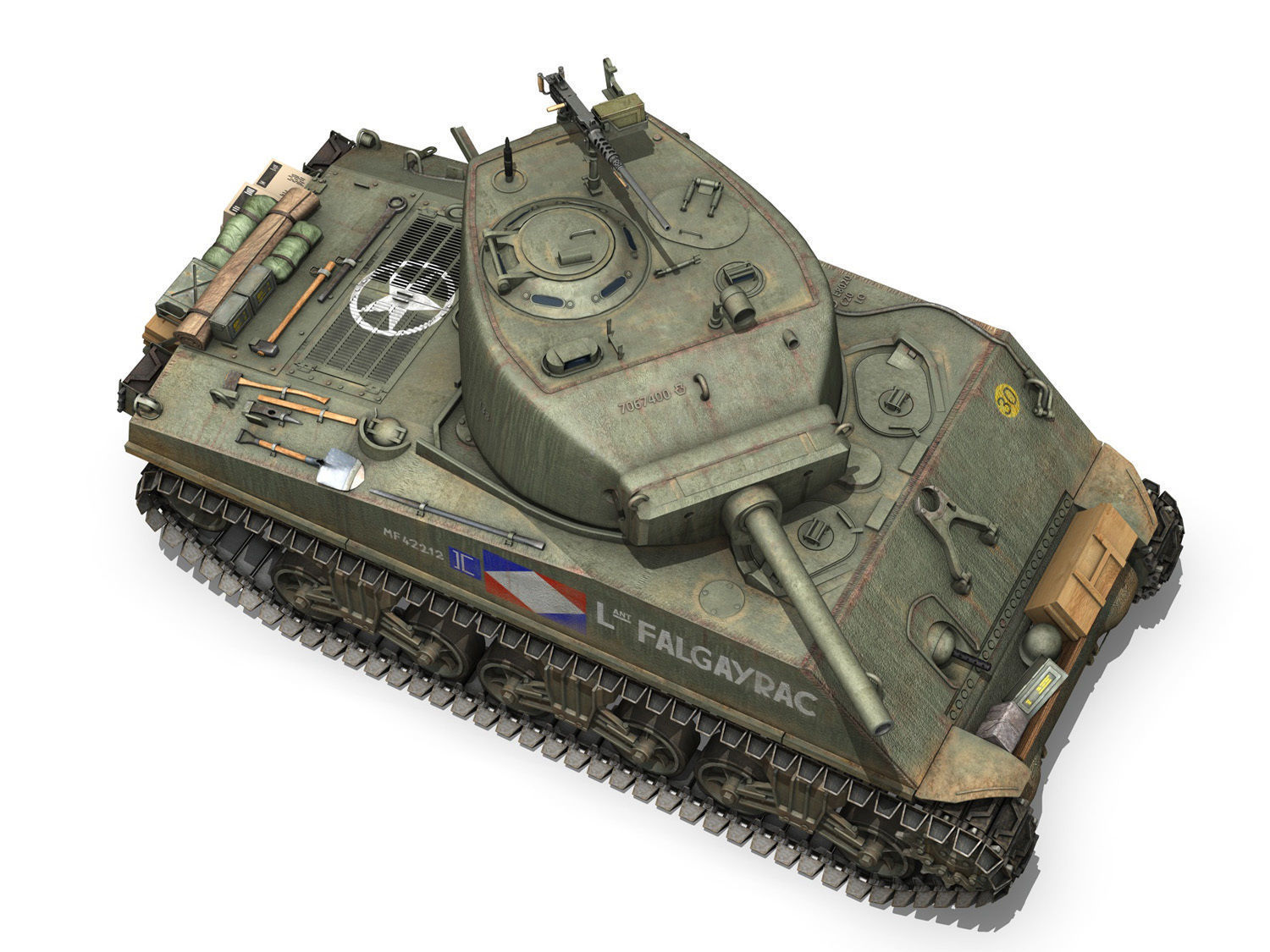 M4A3E2 - Sherman Jumbo - Lt Falgayrac 3D model_8