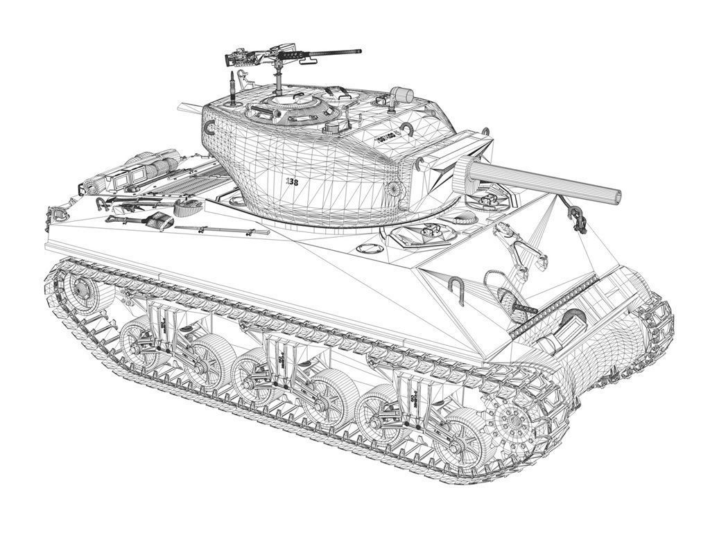 M4A3E2 - Sherman Jumbo - Cobra King 3D model_12
