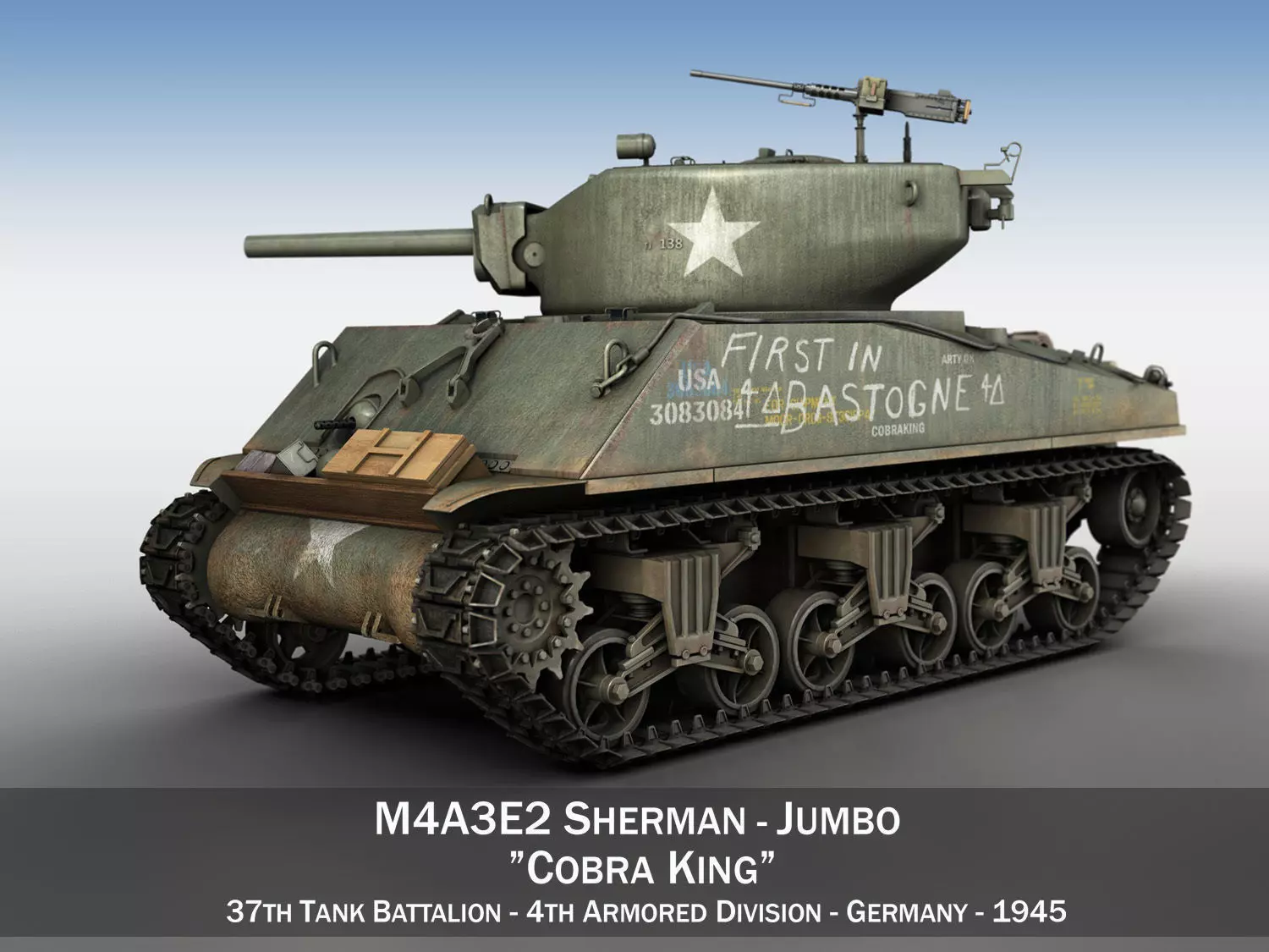 M4A3E2 - Sherman Jumbo - Cobra King 3D model_0