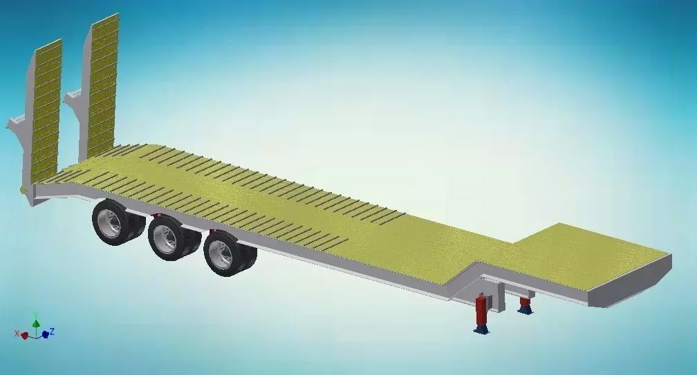 Low Bed Semi Trailer 3D print model_0