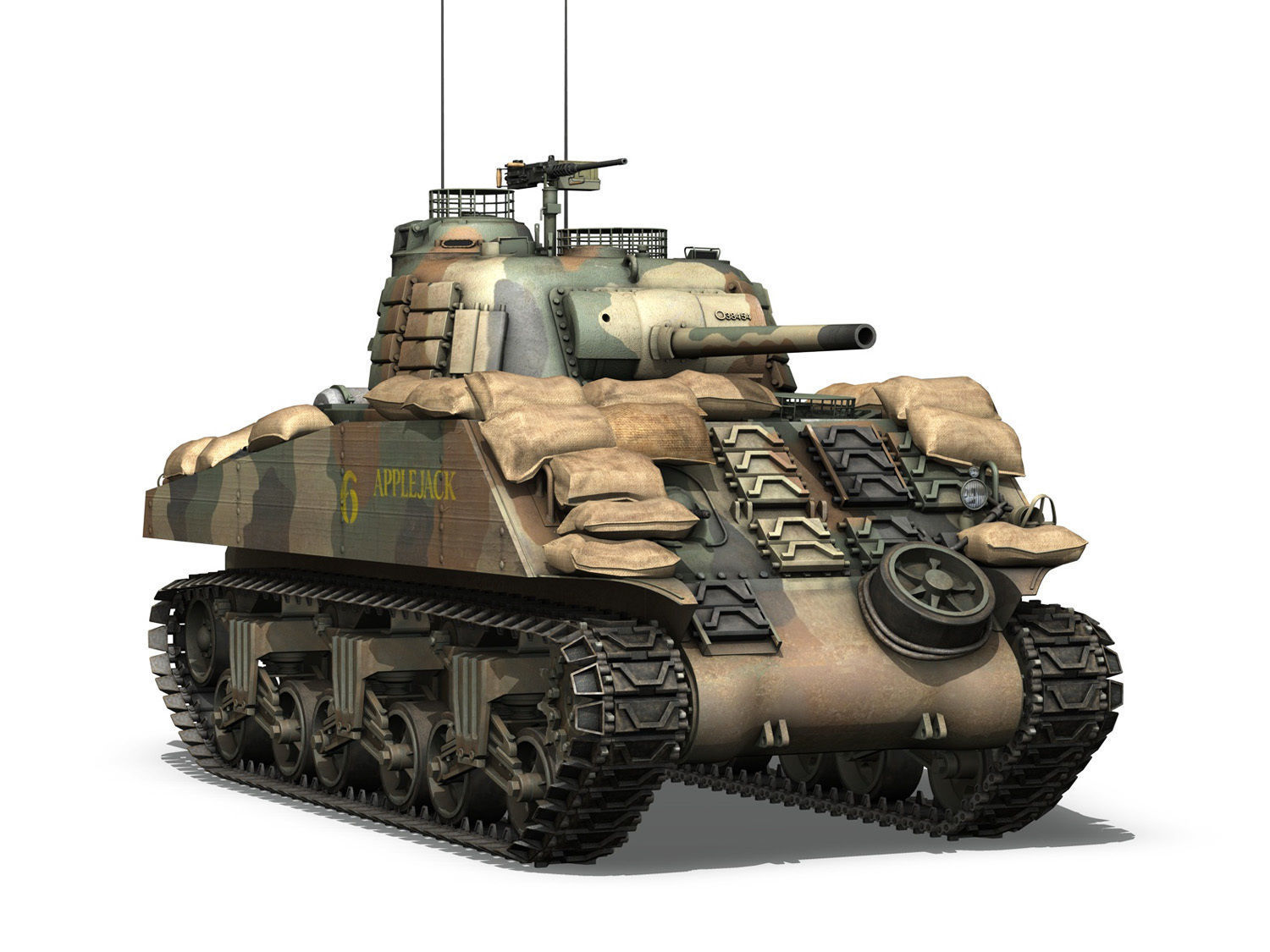 M4A3 Sherman - Applejack 3D model_7