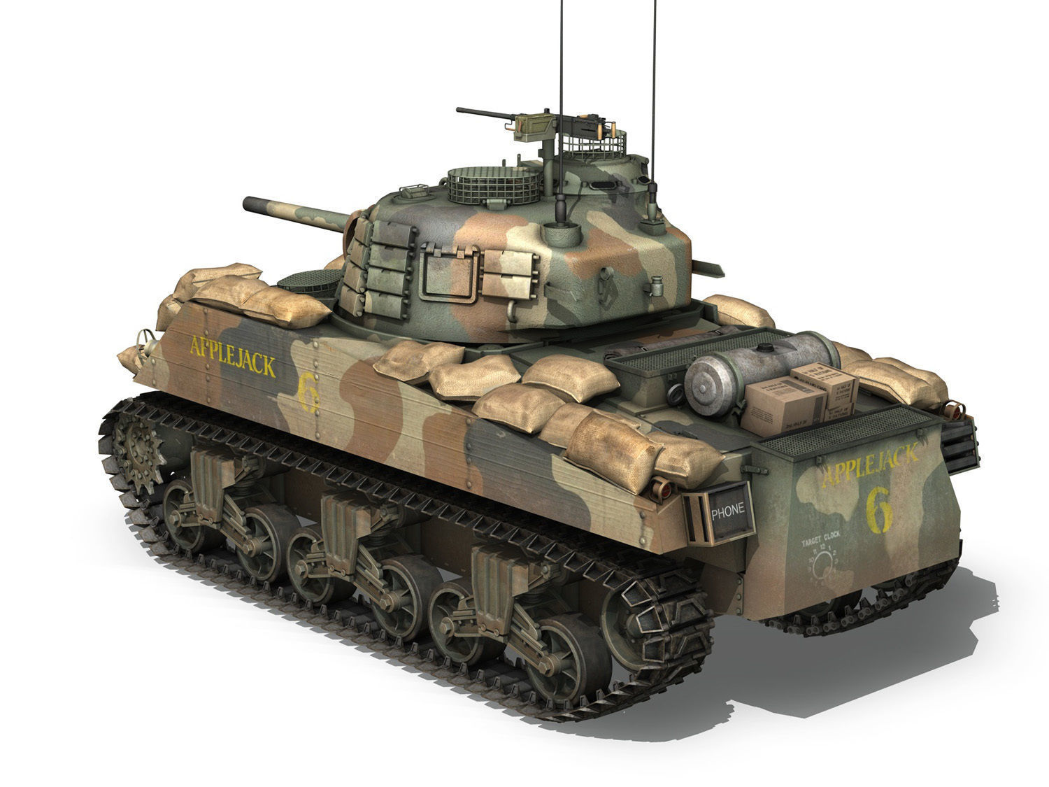 M4A3 Sherman - Applejack 3D model_3