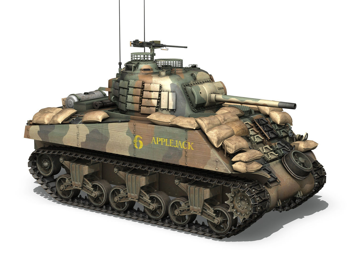M4A3 Sherman - Applejack 3D model_6