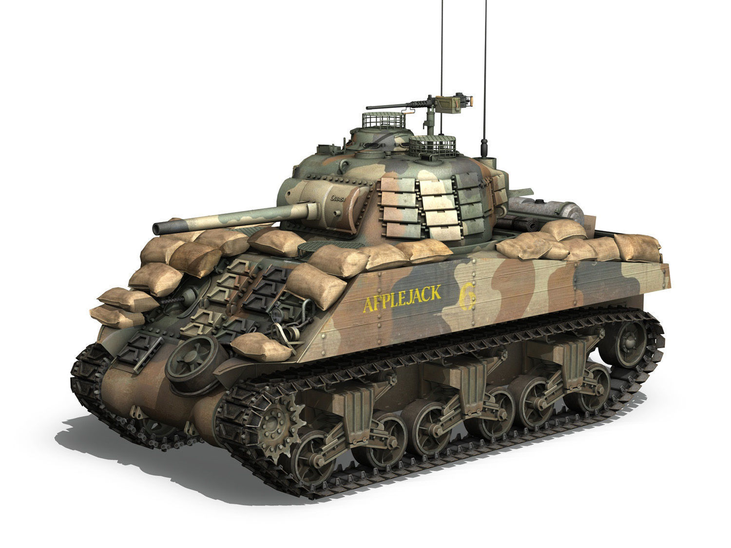 M4A3 Sherman - Applejack 3D model_1