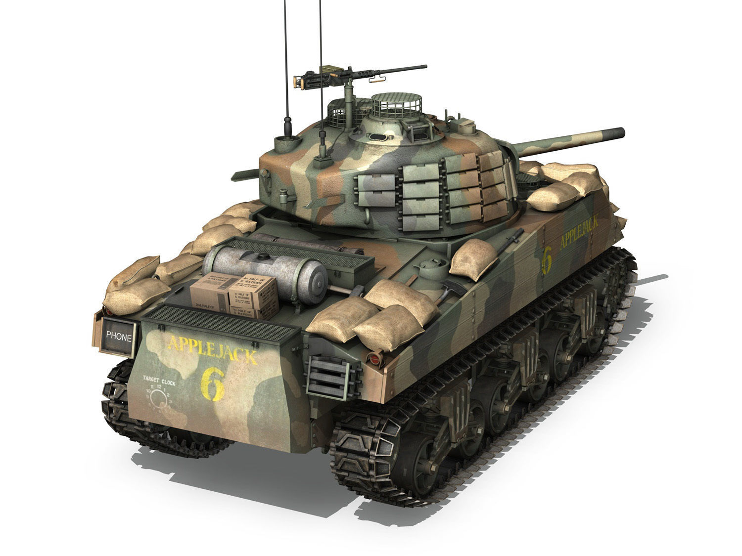 M4A3 Sherman - Applejack 3D model_4