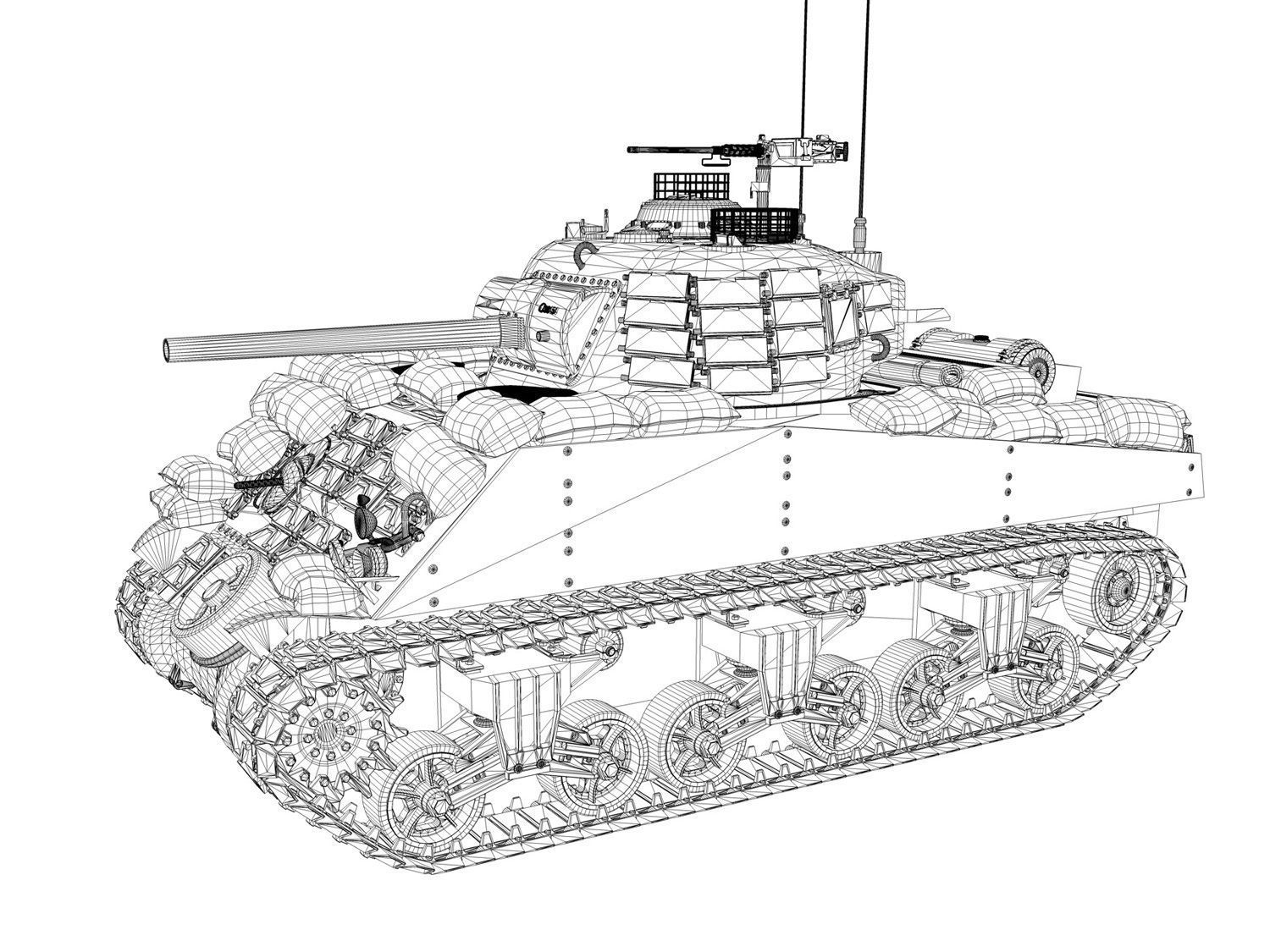 M4A3 Sherman - Applejack 3D model_10