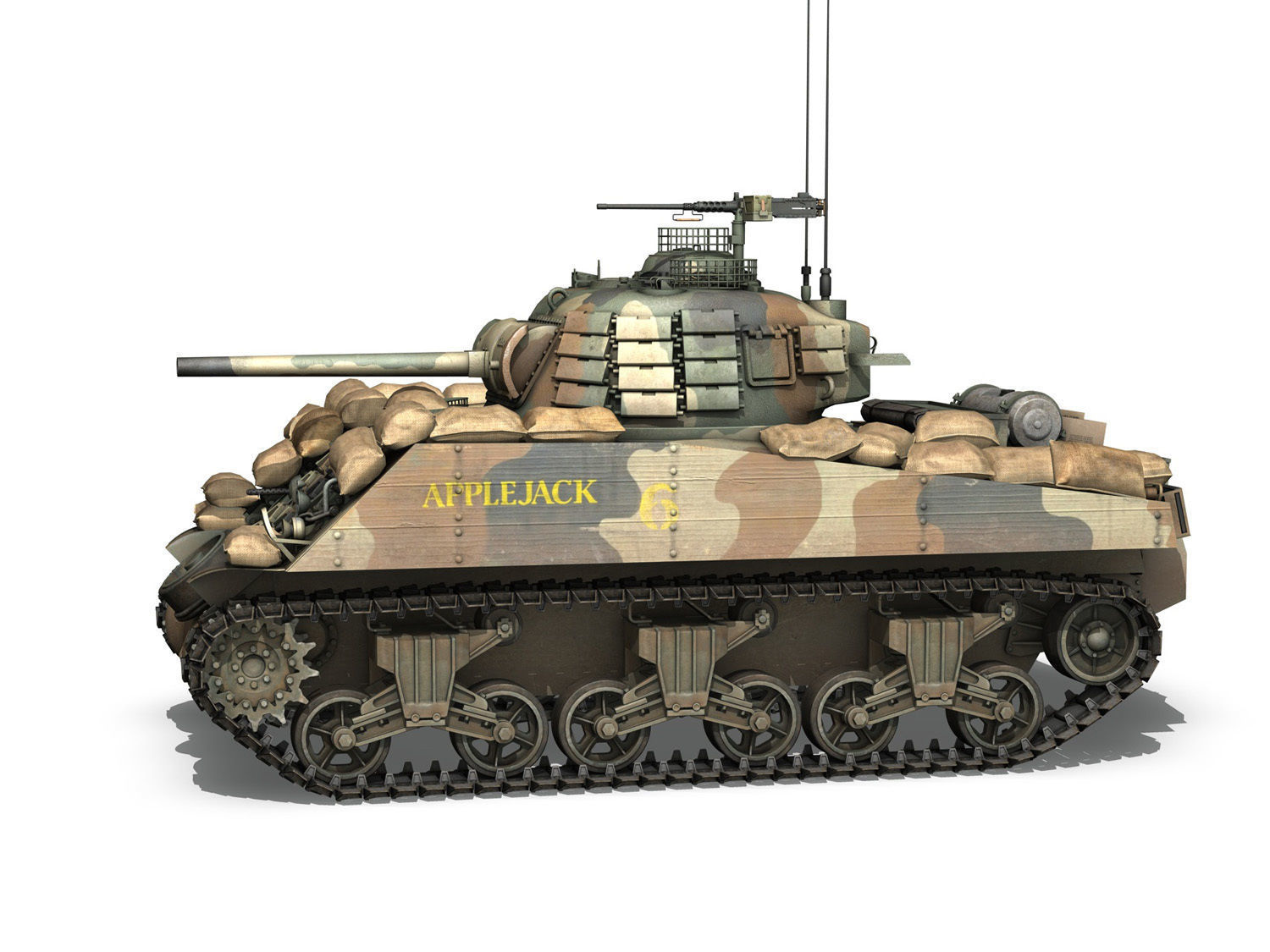 M4A3 Sherman - Applejack 3D model_2
