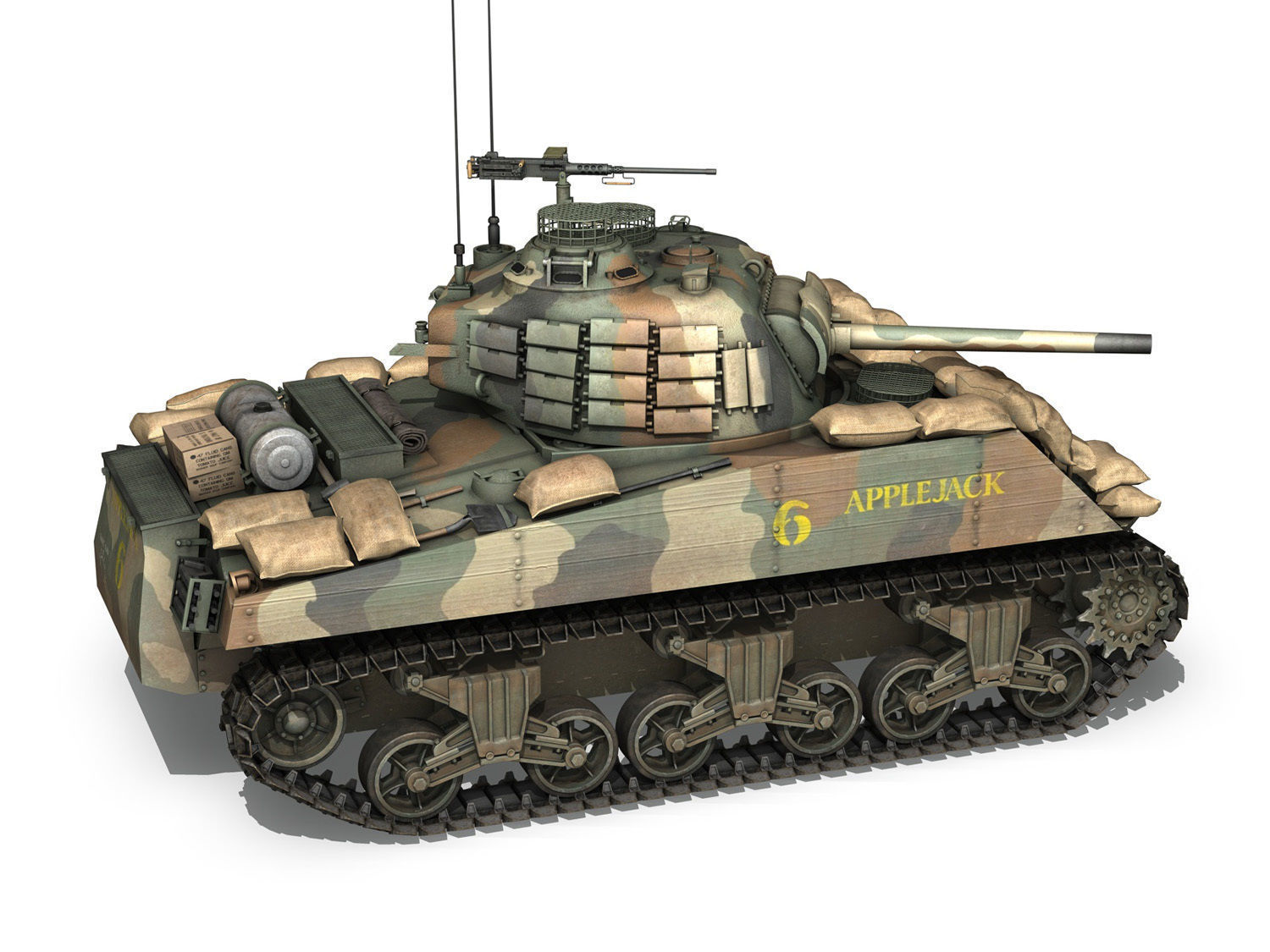 M4A3 Sherman - Applejack 3D model_5